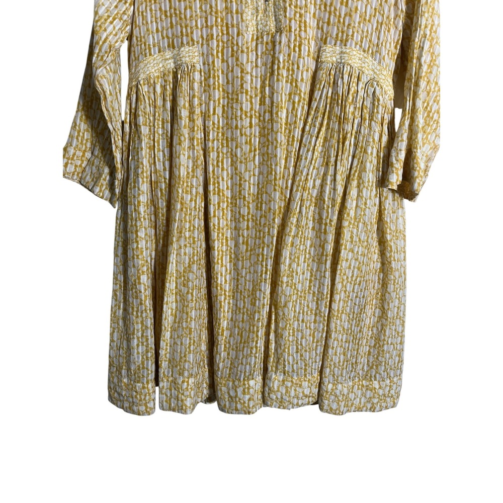 HATCH Kenzie Maternity Mini Dress in Yellow Floral Crinkle with Pockets - Picture 8 of 15